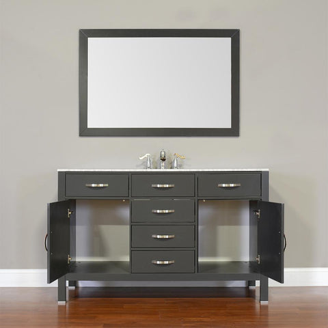 Image of Alya Bath Hudson 56" Single Contemporary Bathroom Vanity with Countertop FW-8016-56-B-NT-WMT-NM