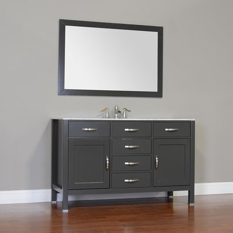Image of Alya Bath Hudson 56" Single Contemporary Bathroom Vanity with Countertop FW-8016-56-B-NT-WMT-NM
