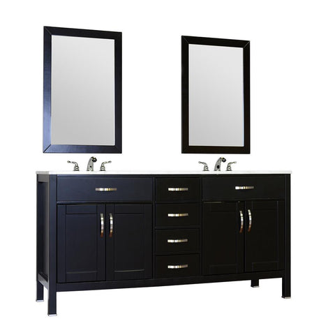 Image of Alya Bath Hudson 60" Double Contemporary Bathroom Vanity with Countertop FW-8016-60-B-NT-DBL-BMT-NM