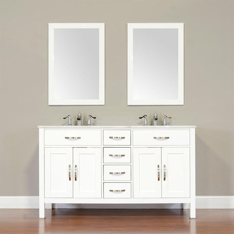 Image of Alya Bath Hudson 60" Double Contemporary Bathroom Vanity with Countertop FW-8016-60-B-NT-DBL-BMT-NM