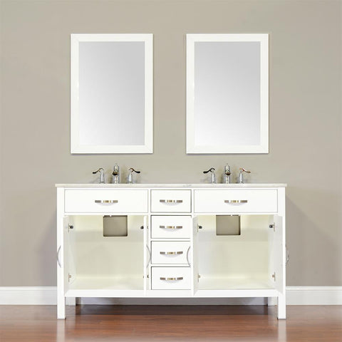 Image of Alya Bath Hudson 60" Double Contemporary Bathroom Vanity with Countertop FW-8016-60-B-NT-DBL-BMT-NM