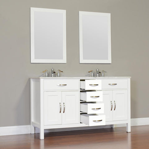 Image of Alya Bath Hudson 60" Double Contemporary Bathroom Vanity with Countertop FW-8016-60-B-NT-DBL-BMT-NM