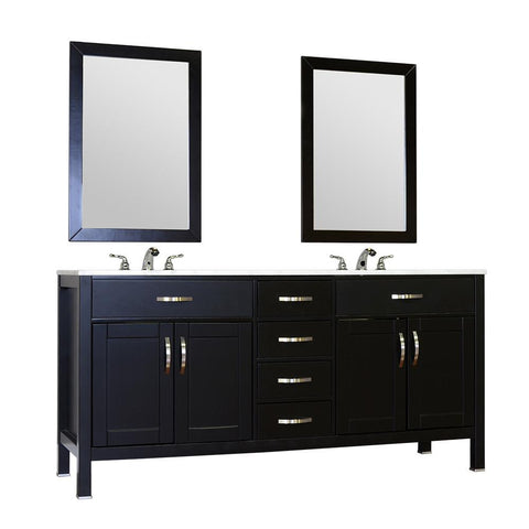 Image of Alya Bath Hudson 72" Double Contemporary Bathroom Vanity with Countertop FW-8016-72-B-NT-DBL-BMT-NM