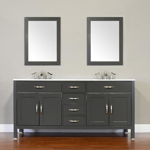 Image of Alya Bath Hudson 72" Double Contemporary Bathroom Vanity with Countertop FW-8016-72-B-NT-DBL-BMT-NM