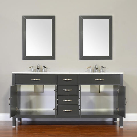 Image of Alya Bath Hudson 72" Double Contemporary Bathroom Vanity with Countertop FW-8016-72-B-NT-DBL-BMT-NM