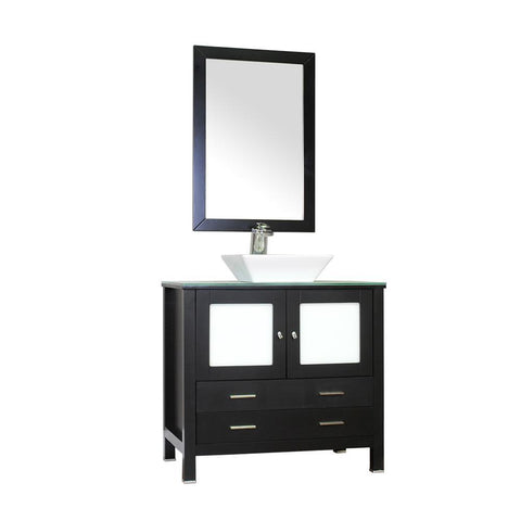 Image of Alya Bath Leeds 36" Modern Single Bathroom Vanity without Mirror AW-125-36-B