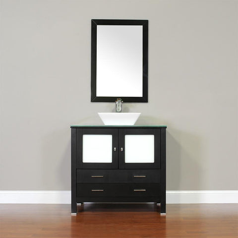 Image of Alya Bath Leeds 36" Modern Single Bathroom Vanity without Mirror AW-125-36-B