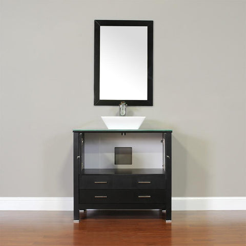 Image of Alya Bath Leeds 36" Modern Single Bathroom Vanity without Mirror AW-125-36-B