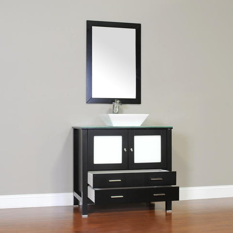 Image of Alya Bath Leeds 36" Modern Single Bathroom Vanity without Mirror AW-125-36-B