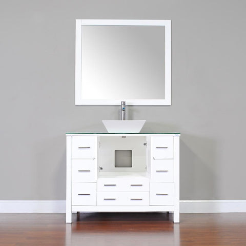 Image of Alya Bath Leeds 42" Modern Single Bathroom Vanity without Mirror AW-125-42-B