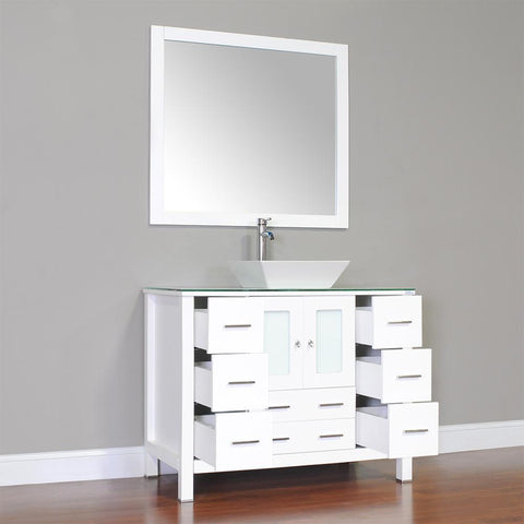 Image of Alya Bath Leeds 42" Modern Single Bathroom Vanity without Mirror AW-125-42-B