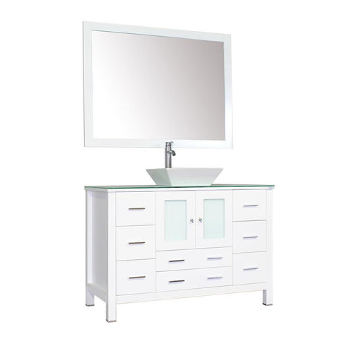 Image of Alya Bath Leeds 48" Modern Single Bathroom Vanity without Mirror AW-125-48-W