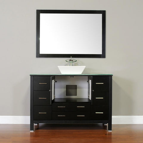 Image of Alya Bath Leeds 54" Modern Single Bathroom Vanity without Mirror AW-125-54-B