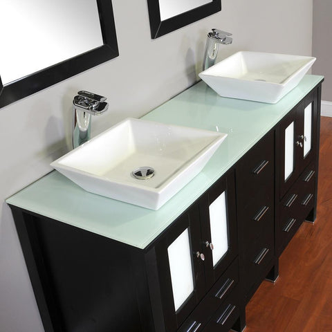 Image of Alya Bath Leeds 60" Modern Single Bathroom Vanity without Mirror AW-125-60-W-DBL
