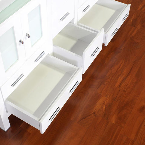 Image of Alya Bath Leeds 60" Modern Single Bathroom Vanity without Mirror AW-125-60-W-DBL