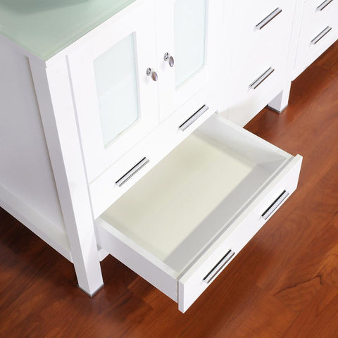 Image of Alya Bath Leeds 60" Modern Single Bathroom Vanity without Mirror AW-125-60-W-DBL