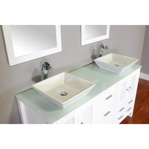 Image of Alya Bath Leeds 60" Modern Single Bathroom Vanity without Mirror AW-125-60-W-DBL