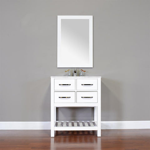 Image of Alya Bath Manhattan 30" Single Contemporary Bathroom Vanity with Countertop FW-8017-30-B-NT-BMT-NM