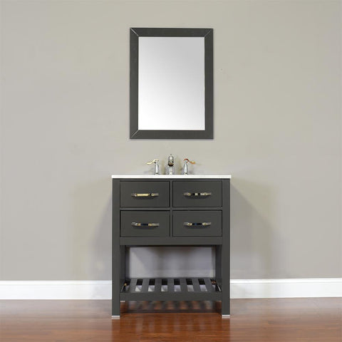 Image of Alya Bath Manhattan 30" Single Contemporary Bathroom Vanity with Countertop FW-8017-30-B-NT-BMT-NM
