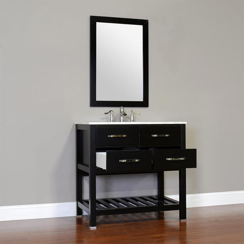 Image of Alya Bath Manhattan 36" Single Contemporary Bathroom Vanity with Countertop FW-8017-36-B-NT-BMT-NM