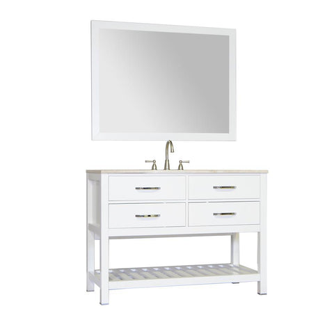 Image of Alya Bath Manhattan 48" Single Contemporary Bathroom Vanity with Countertop FW-8017-48-W-NT-BMT-NM