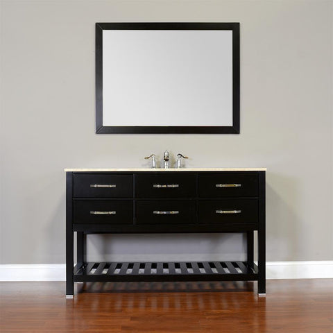 Image of Alya Bath Manhattan 56" Single Contemporary Bathroom Vanity with Countertop FW-8017-56-B-NT-BMT-NM