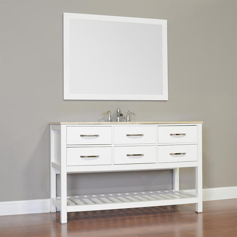 Image of Alya Bath Manhattan 56" Single Contemporary Bathroom Vanity with Countertop FW-8017-56-B-NT-BMT-NM