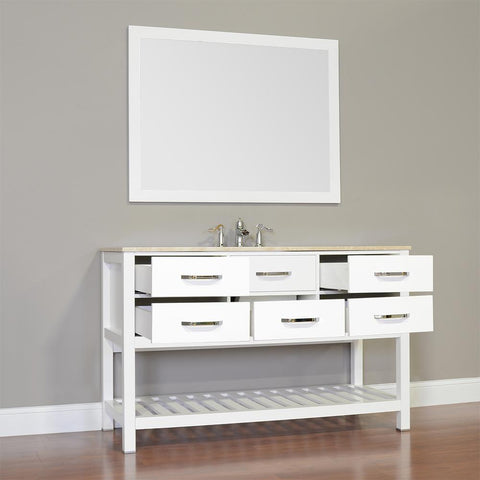 Image of Alya Bath Manhattan 56" Single Contemporary Bathroom Vanity with Countertop FW-8017-56-B-NT-BMT-NM