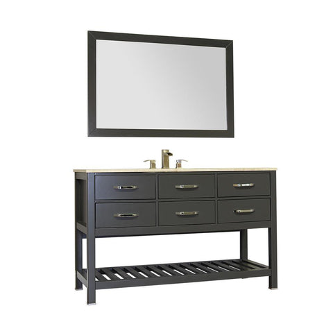 Image of Alya Bath Manhattan 56" Single Contemporary Bathroom Vanity with Countertop FW-8017-56-G-NT-BMT-NM