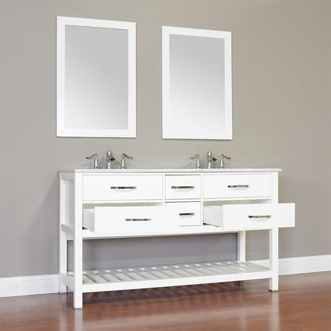Image of Alya Bath Manhattan 60" Double Contemporary Bathroom Vanity with Countertop FW-8017-60-B-NT-DBL-BMT-NM