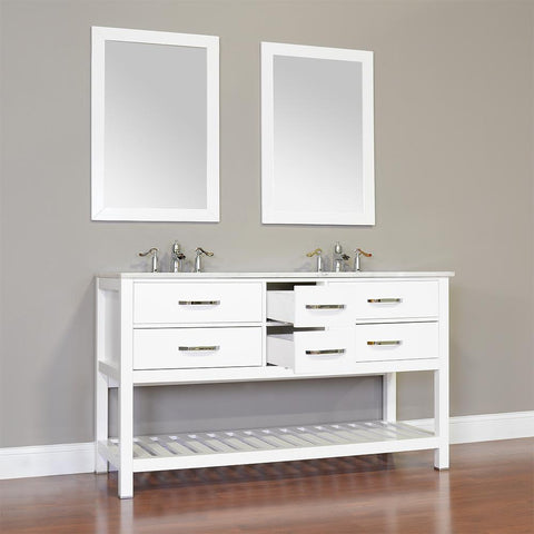 Image of Alya Bath Manhattan 60" Double Contemporary Bathroom Vanity with Countertop FW-8017-60-B-NT-DBL-BMT-NM