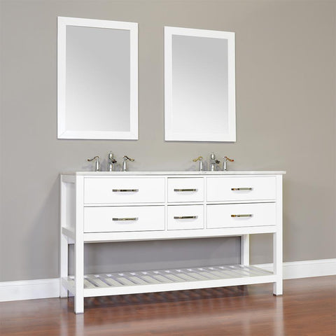 Image of Alya Bath Manhattan 60" Double Contemporary Bathroom Vanity with Countertop FW-8017-60-B-NT-DBL-BMT-NM