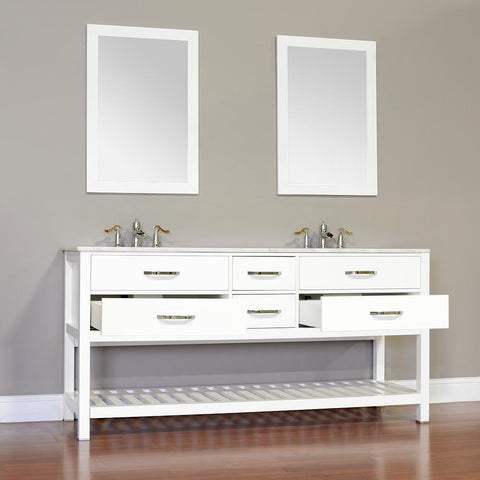 Image of Alya Bath Manhattan 72" Double Contemporary Bathroom Vanity with Countertop FW-8017-72-B-NT-DBL-BMT-NM