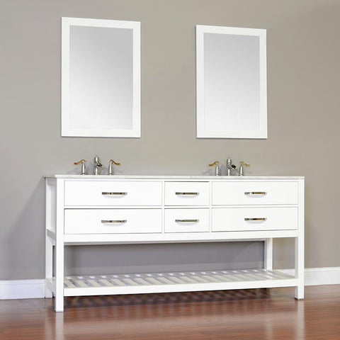 Image of Alya Bath Manhattan 72" Double Contemporary Bathroom Vanity with Countertop FW-8017-72-B-NT-DBL-BMT-NM