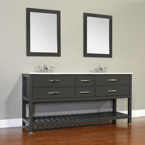 Image of Alya Bath Manhattan 72" Double Contemporary Bathroom Vanity with Countertop FW-8017-72-B-NT-DBL-BMT-NM