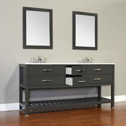 Image of Alya Bath Manhattan 72" Double Contemporary Bathroom Vanity with Countertop FW-8017-72-B-NT-DBL-BMT-NM