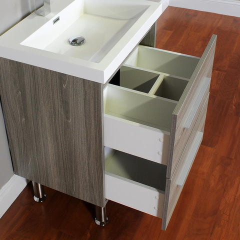 Image of Alya Bath Ripley 24" Single Modern Bathroom Vanity Set with Mirror AT-8080-B-S