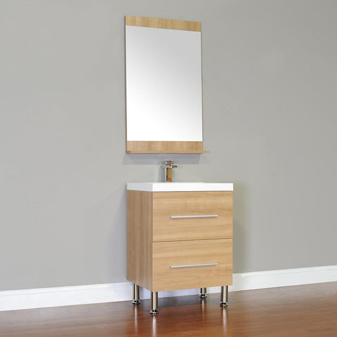 Image of Alya Bath Ripley 24" Single Modern Bathroom Vanity Set with Mirror AT-8080-B-S
