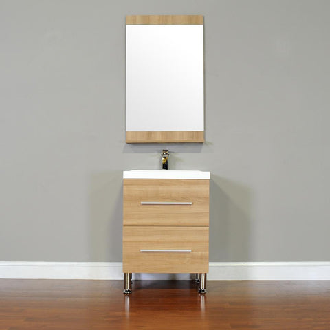 Image of Alya Bath Ripley 24" Single Modern Bathroom Vanity Set with Mirror AT-8080-B-S