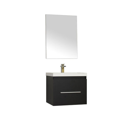 Image of Alya Bath Ripley 24" Single Wall Mount Modern Bathroom Vanity Set with Mirror AT-8006-B-S