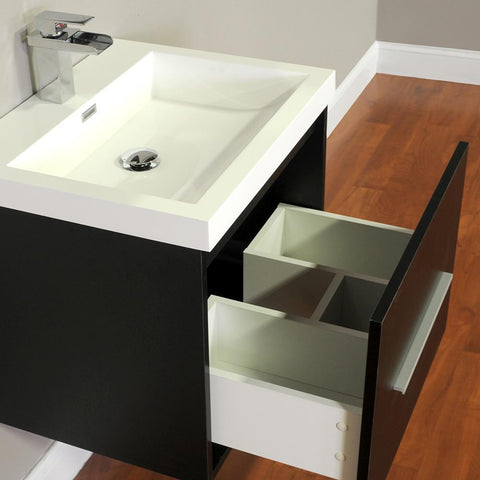 Image of Alya Bath Ripley 24" Single Wall Mount Modern Bathroom Vanity Set with Mirror AT-8006-B-S