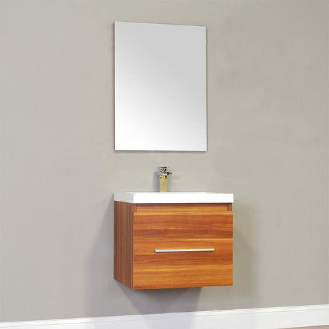 Image of Alya Bath Ripley 24" Single Wall Mount Modern Bathroom Vanity Set with Mirror AT-8006-B-S