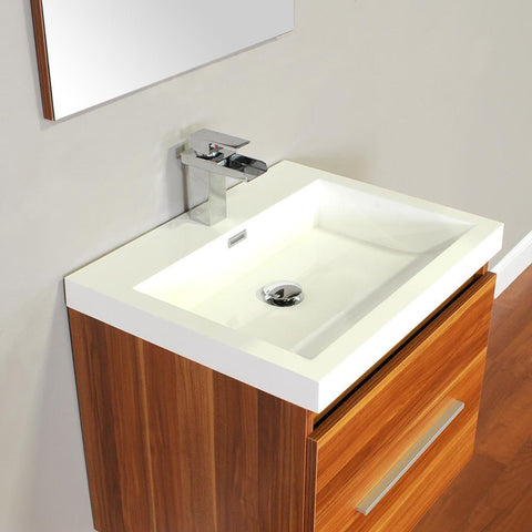 Image of Alya Bath Ripley 24" Single Wall Mount Modern Bathroom Vanity Set with Mirror AT-8006-B-S
