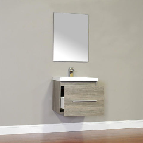 Image of Alya Bath Ripley 24" Single Wall Mount Modern Bathroom Vanity Set with Mirror AT-8006-B-S