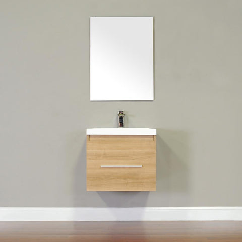 Image of Alya Bath Ripley 24" Single Wall Mount Modern Bathroom Vanity Set with Mirror AT-8006-B-S
