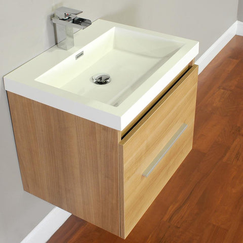 Image of Alya Bath Ripley 24" Single Wall Mount Modern Bathroom Vanity Set with Mirror AT-8006-B-S