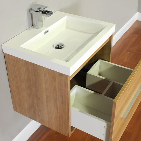 Image of Alya Bath Ripley 24" Single Wall Mount Modern Bathroom Vanity Set with Mirror AT-8006-B-S
