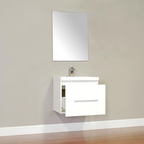 Image of Alya Bath Ripley 24" Single Wall Mount Modern Bathroom Vanity Set with Mirror AT-8006-B-S