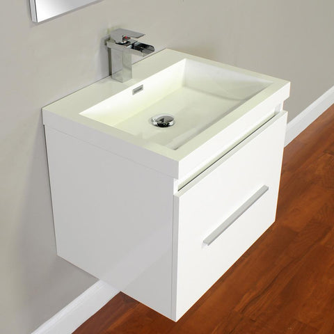 Image of Alya Bath Ripley 24" Single Wall Mount Modern Bathroom Vanity Set with Mirror AT-8006-B-S