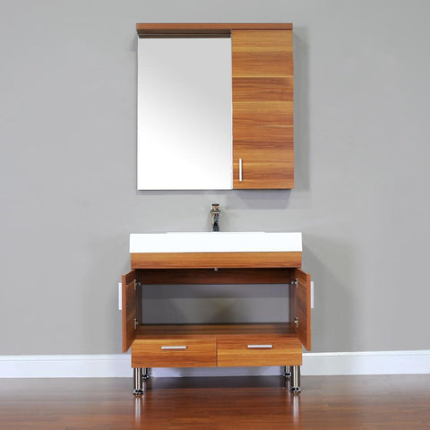 Image of Alya Bath Ripley 36" Single Modern Bathroom Vanity Set with Mirror AT-8089-B-S